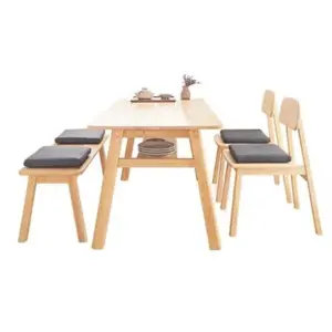 ชุดโต๊ะอาหาร 4 ที่นั่ง BAAN FURNITURE GASTON SET 150 ซม. สีไม้ธรรมชาติ